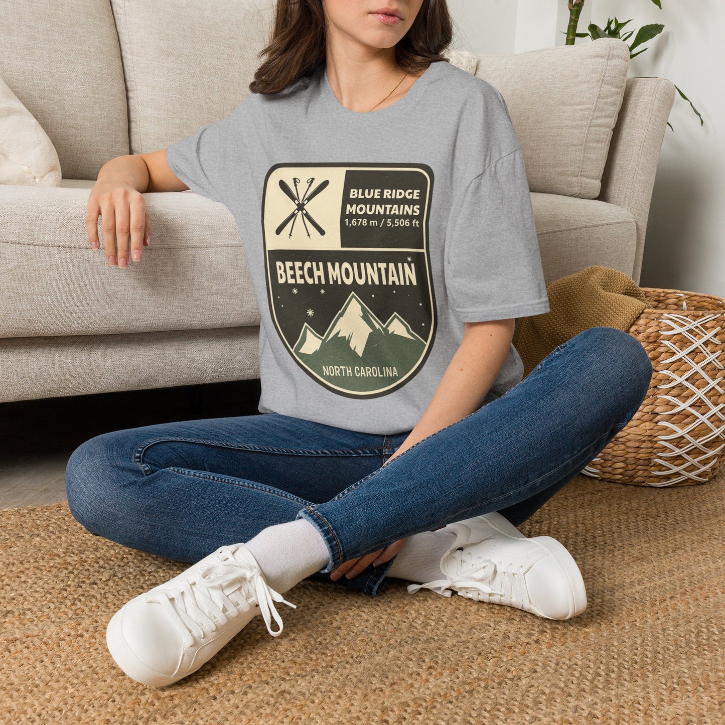 Beech Mountain Blue Ridge Mountains T‑Shirt — North Carolina Ski & Hiking Vintage