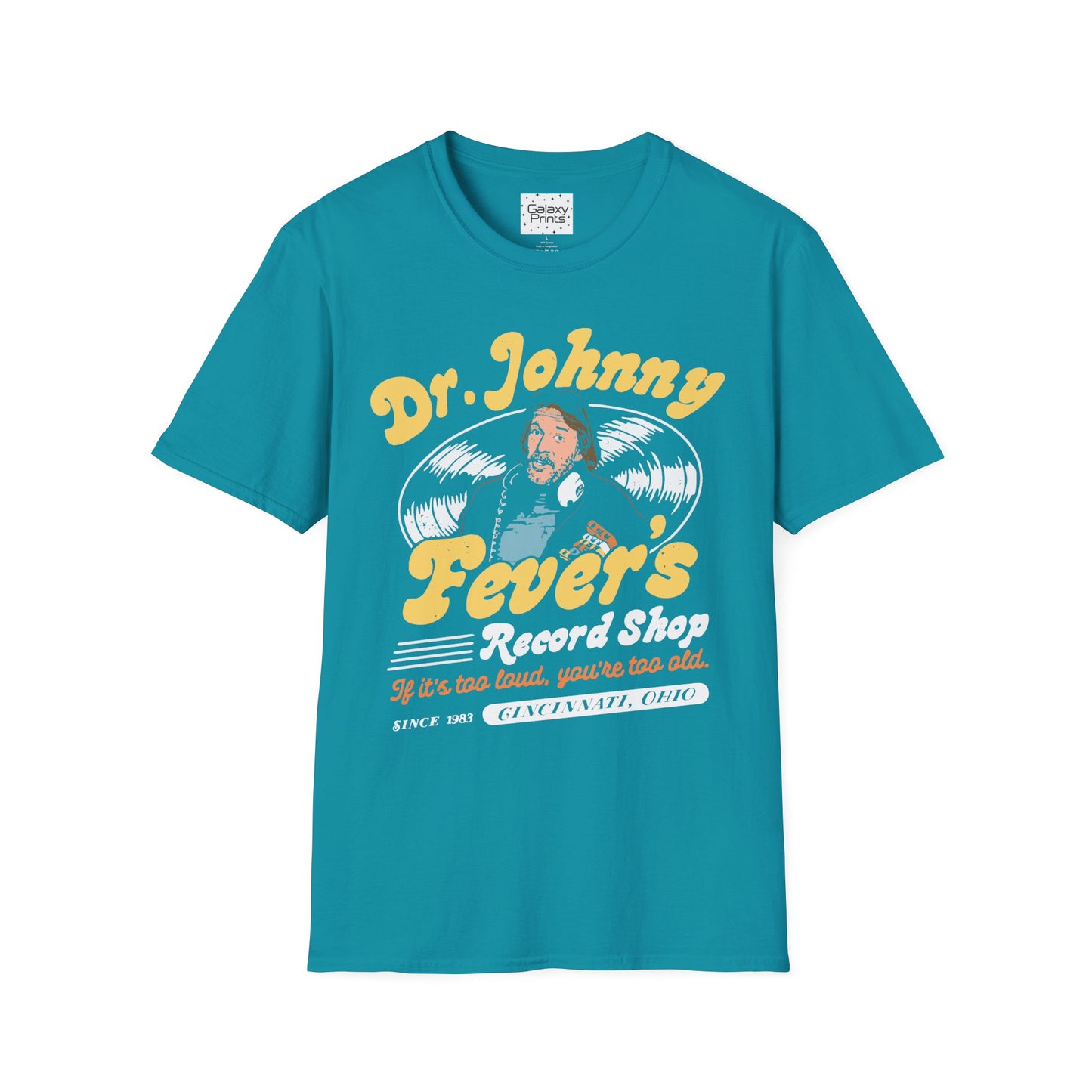 Unisex T-Shirt - POP Culture - 'From the HIT TV Show WKRP in Cincinnati - Dr. Johnny Fever's Record Shop'