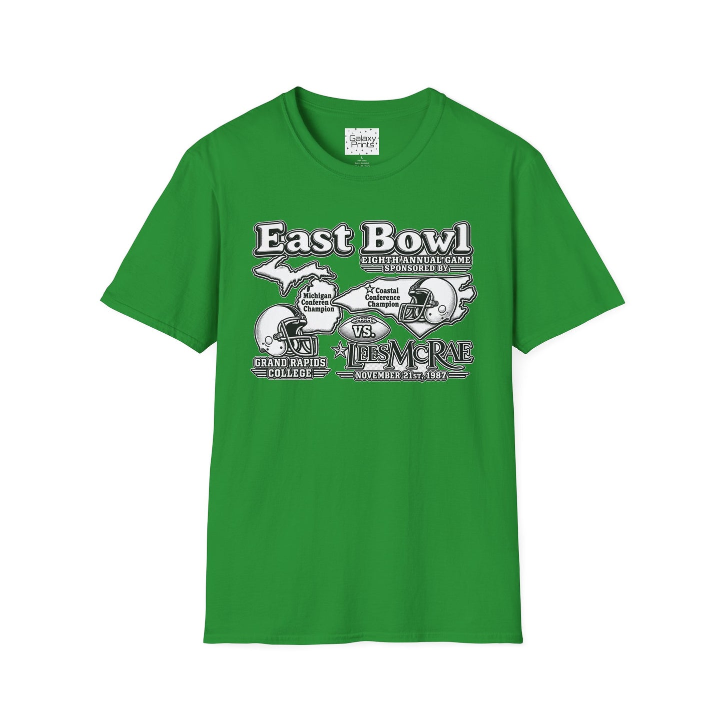 1987 East Bowl Vintage Football T-Shirt — Retro Game Day Tee (East Bowl, Lees McRae)