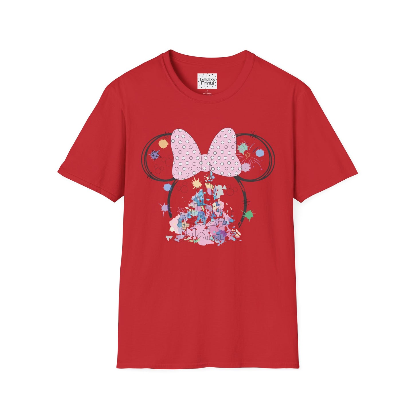 Unisex T-Shirt - DISNEY Inspired - 'Minnie Bow with Pink Castle'