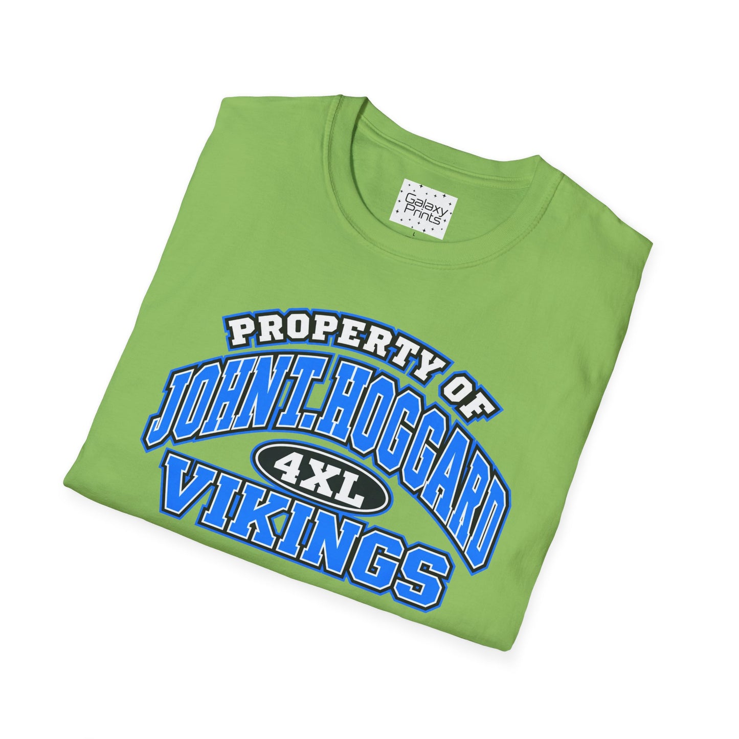 Property of JTH Vikings T‑Shirt 4XL — Viking in Power Circle back - Hoggard School Spirit Tee