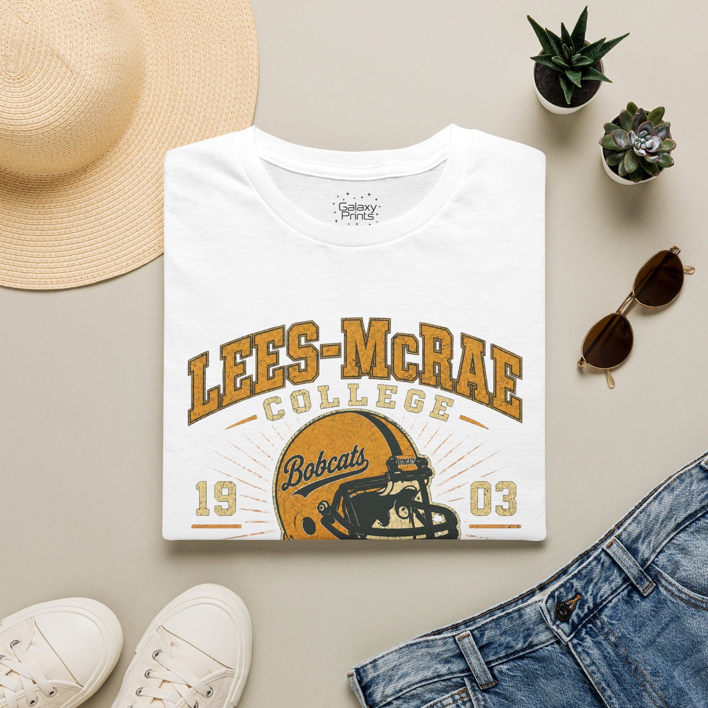 Lees-McRae College Bobcats Vintage Football T-Shirt — Got A Lot A More - The Black Hole