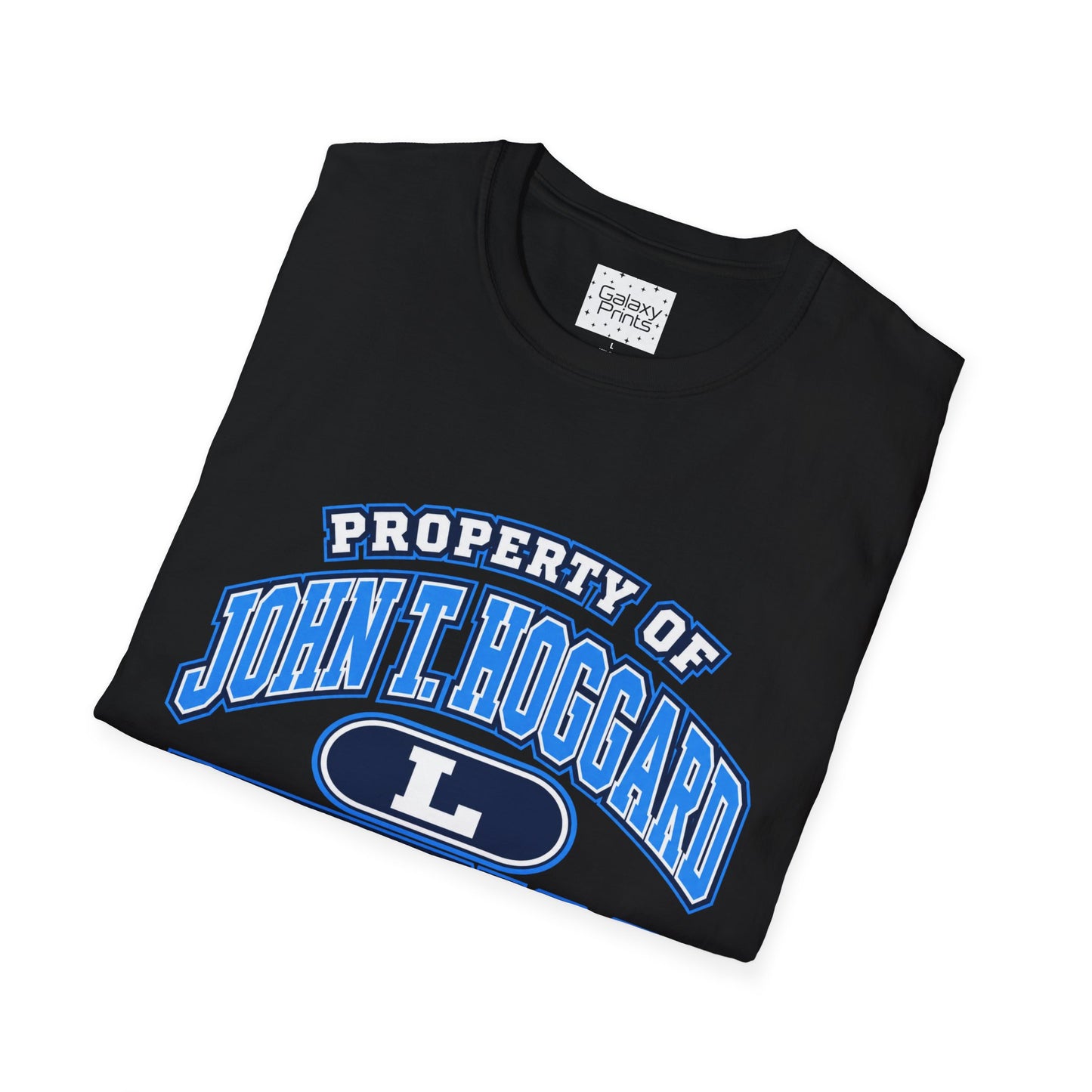 Property of JTH Vikings T‑Shirt L — Viking in Power Circle back - Hoggard School Spirit Tee