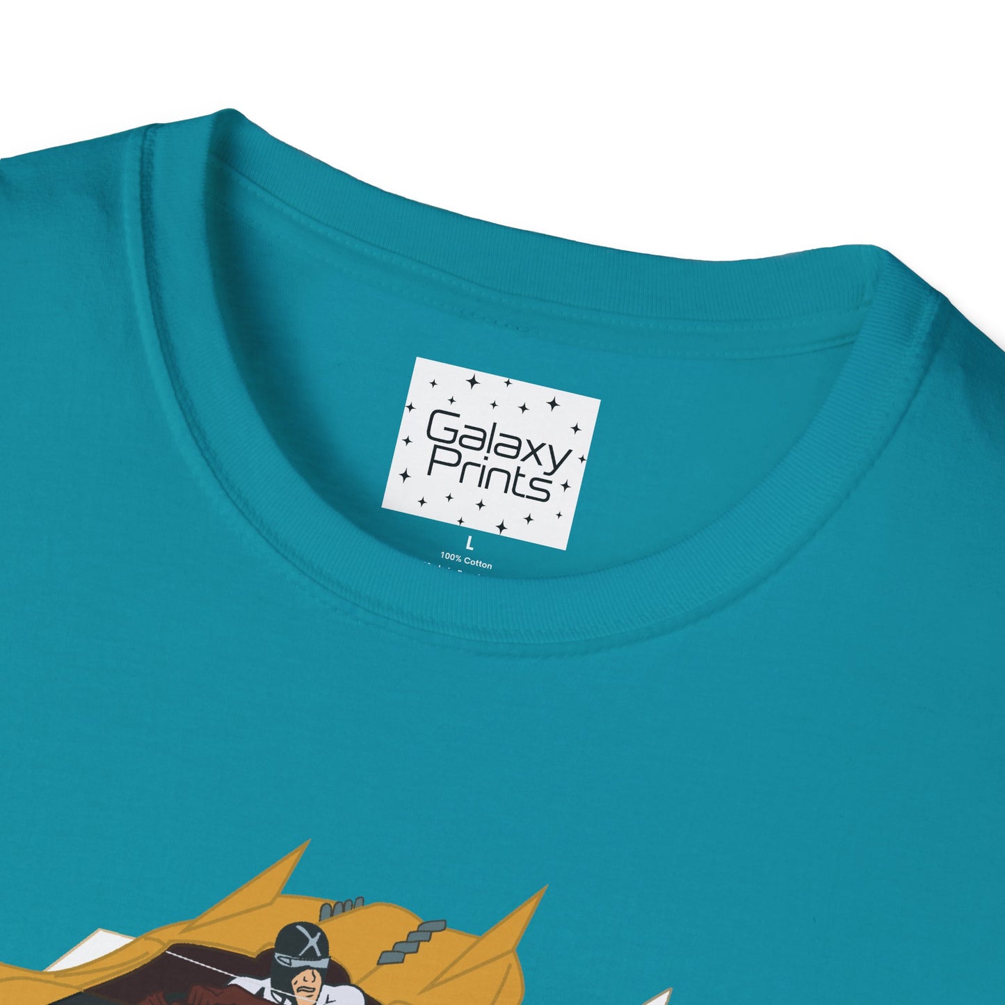 Unisex T-Shirt - POP Culture - 'The MACH 5 and Racer X from the Cartoon SPEED RACER - Go Speed Racer, Go Speed Racer, Go Speed Racer, Goooo'