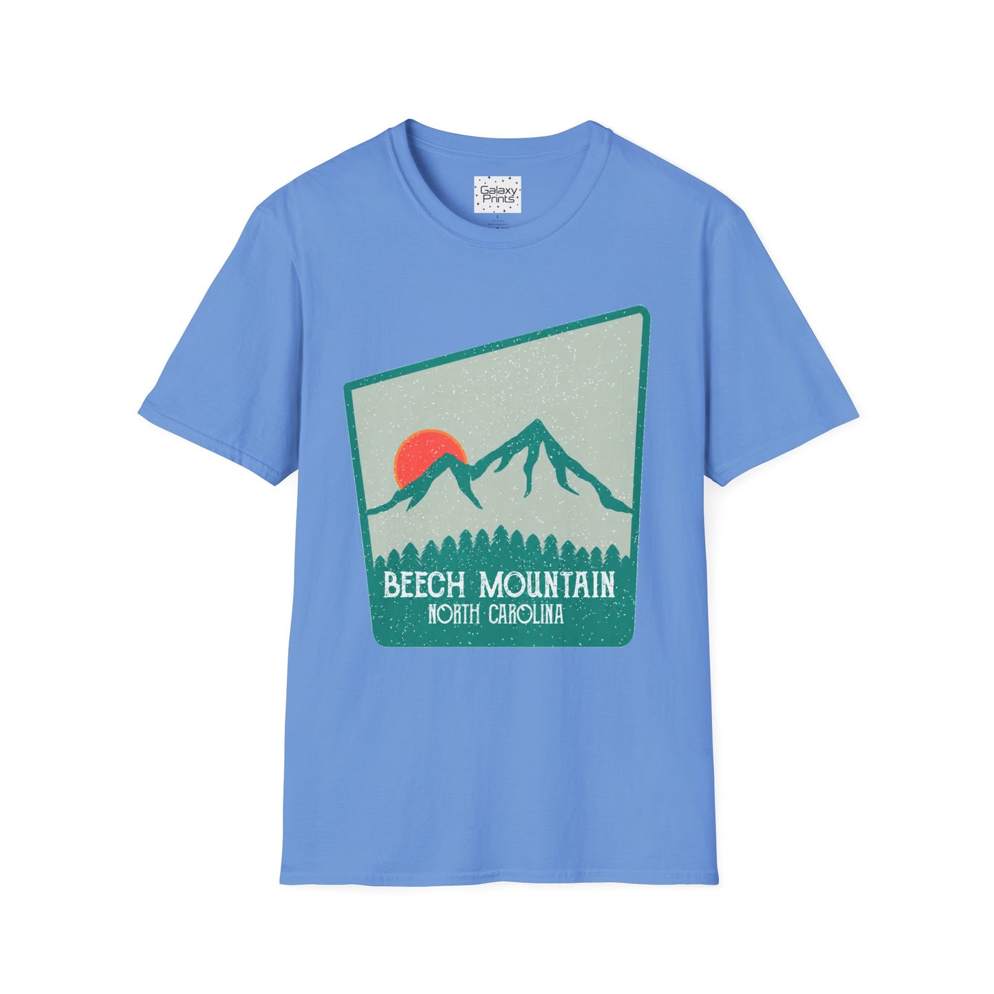 Beech Mountain NC Let it Snow T-Shirt — Retro Mountain Sunrise Snow Tee