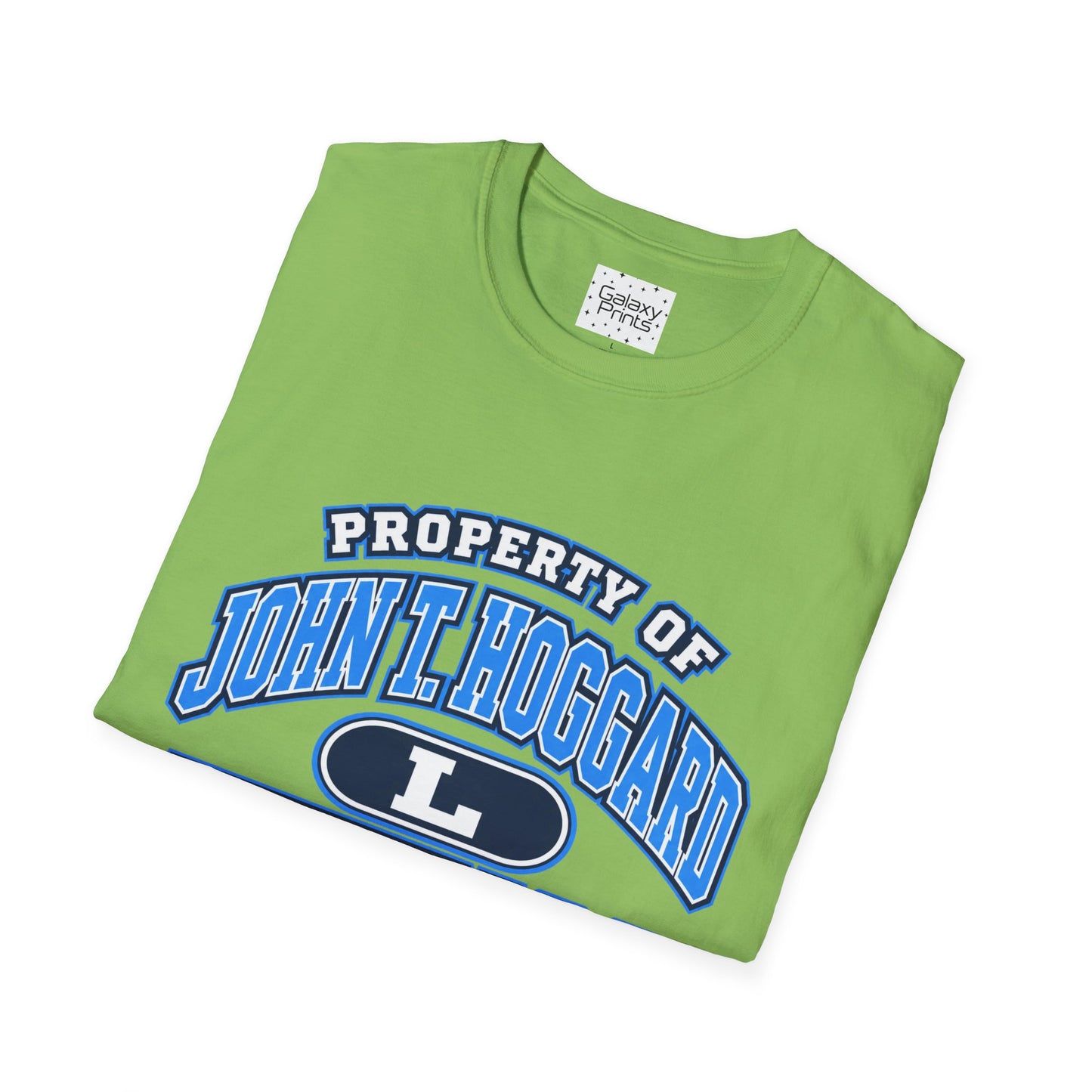 Property of JTH Vikings T‑Shirt L — Viking in Power Circle back - Hoggard School Spirit Tee