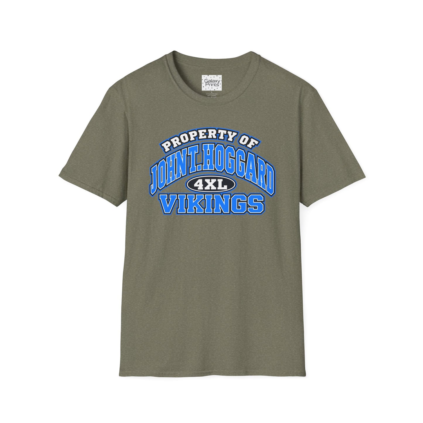 Property of JTH Vikings T‑Shirt 4XL — Viking in Power Circle back - Hoggard School Spirit Tee