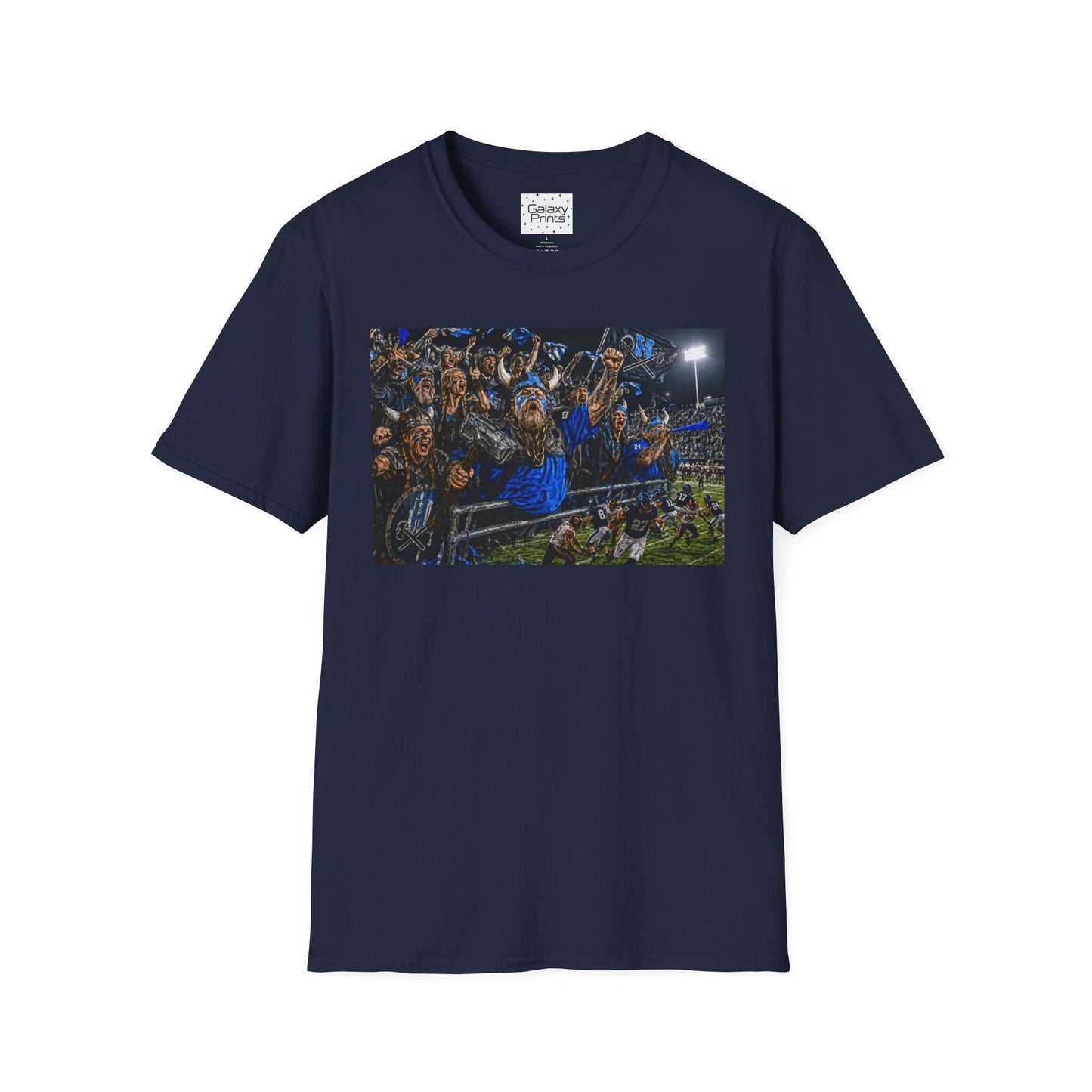 Viking Fans with #1 FAN T‑Shirt — '#1 FAN leading the fight' Graphic Tee - Viking crowd