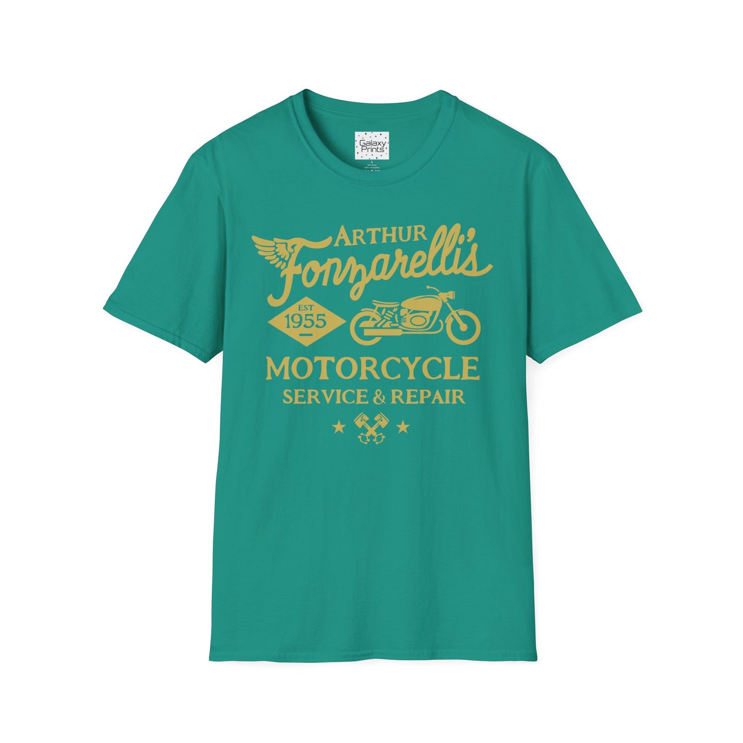 Unisex T-Shirt - POP Culture - 'Arthur Fonzarelli's Motorcycle Service & Repair Shop T-shirt from the Hit TV Show HAPPY DAYS - Fonzie - The Fonz'