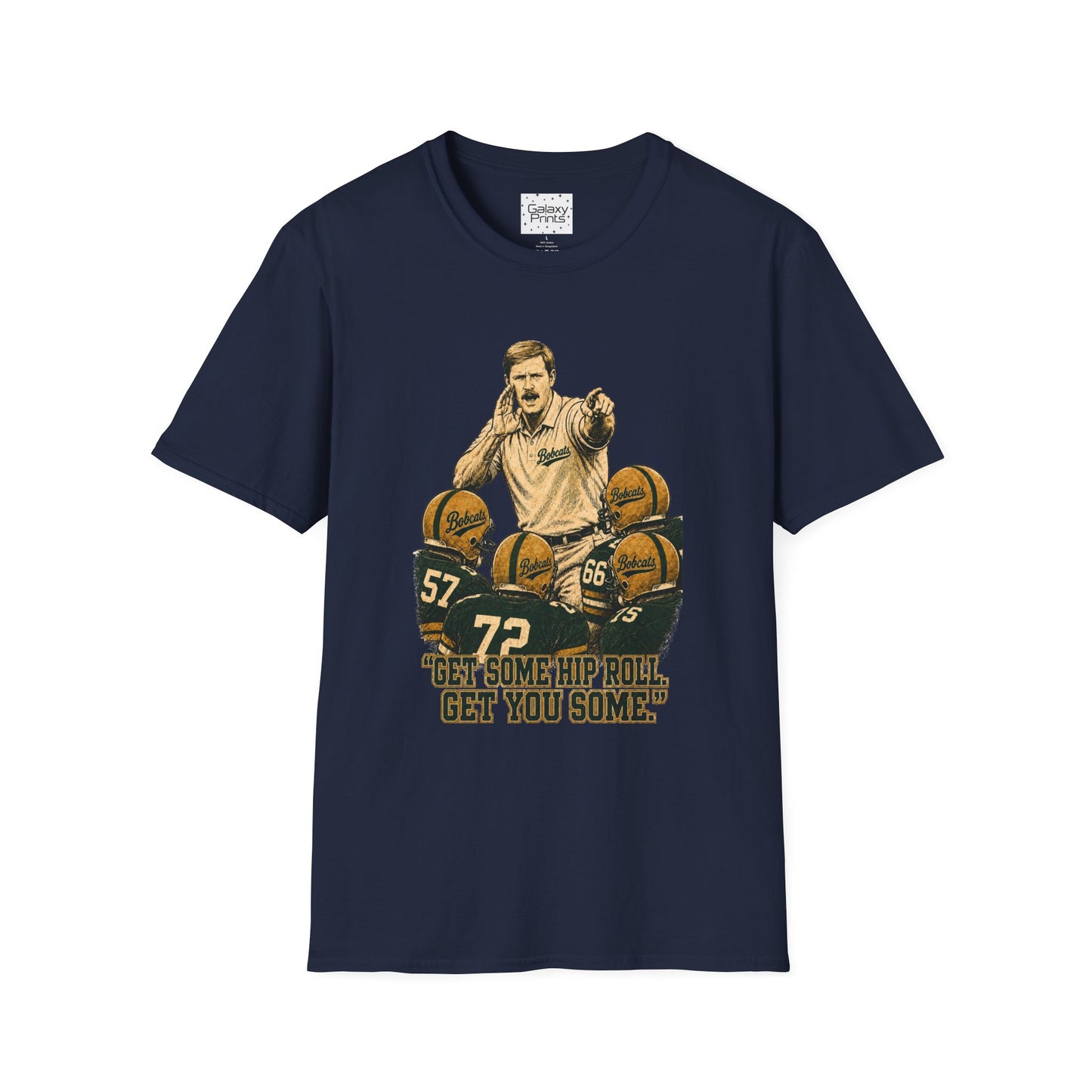 Lees-McRae College Bobcats Vintage Football T-Shirt — Coach Bryan 2  "Get some hip roll, get you some" - Forever Undefeated