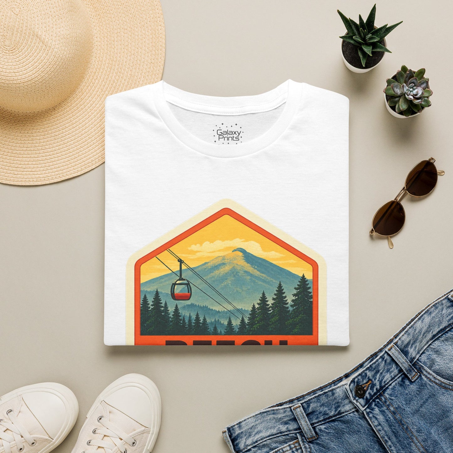 Beech Mountain NC Graphic T-Shirt Diamond — Mountain Ski Lift Vintage look
