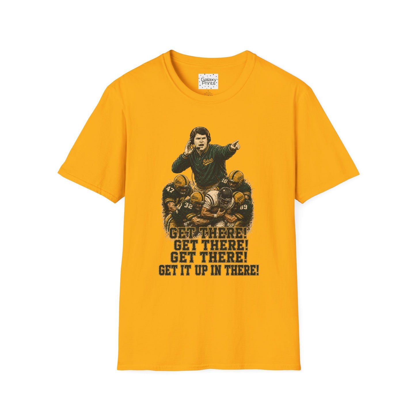 Lees-McRae College Bobcats Vintage Football T-Shirt — Coach Johnson  "Get There! x 3 Get it up" - Forever Undefeated