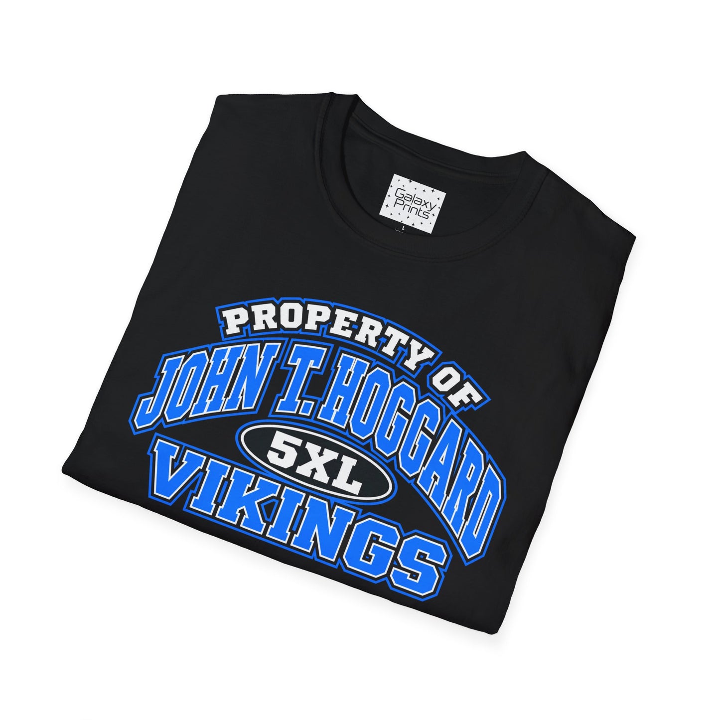 Property of JTH Vikings T‑Shirt 5XL — Viking in Power Circle back - Hoggard School Spirit Tee