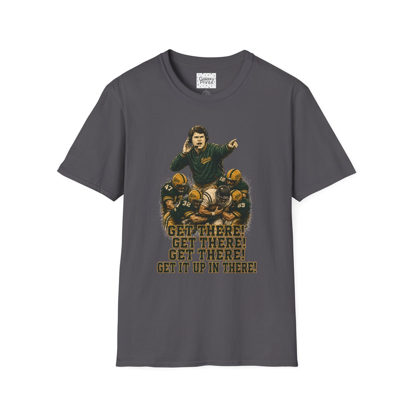 Lees-McRae College Bobcats Vintage Football T-Shirt — Coach Johnson  "Get There! x 3 Get it up" - Forever Undefeated