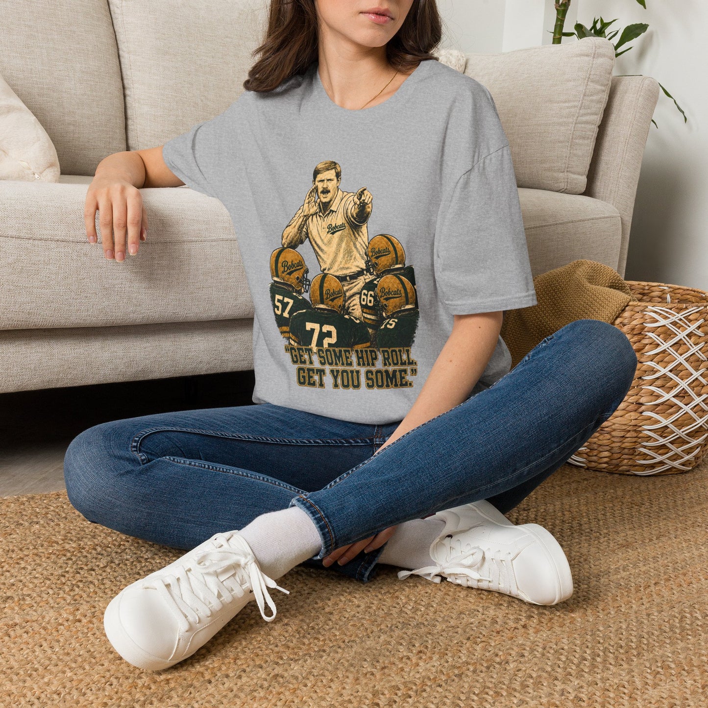 Lees-McRae College Bobcats Vintage Football T-Shirt — Coach Bryan 2  "Get some hip roll, get you some" - Forever Undefeated