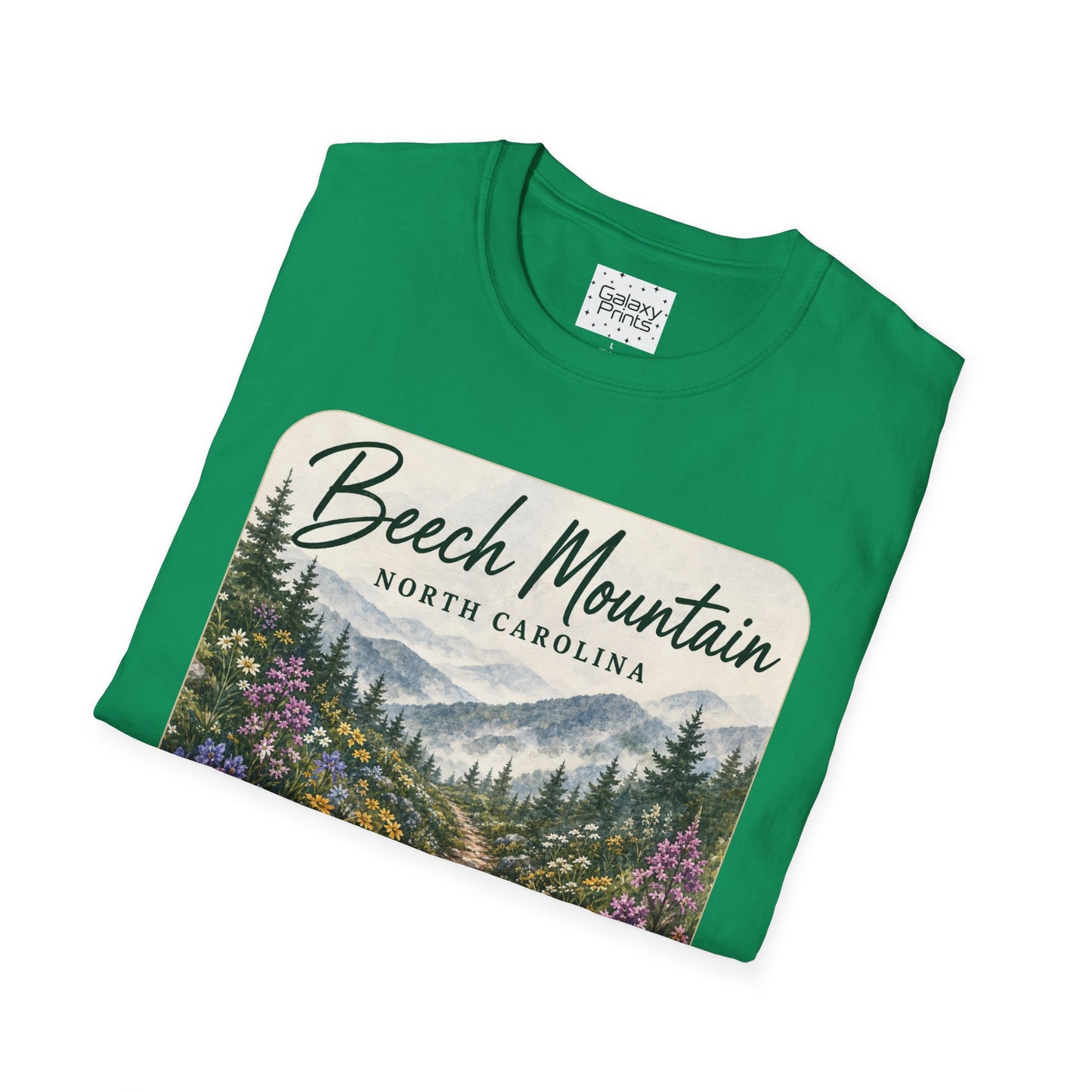 Beech Mountain North Carolina Scenic T-Shirt — Mountain Trail Floral Design