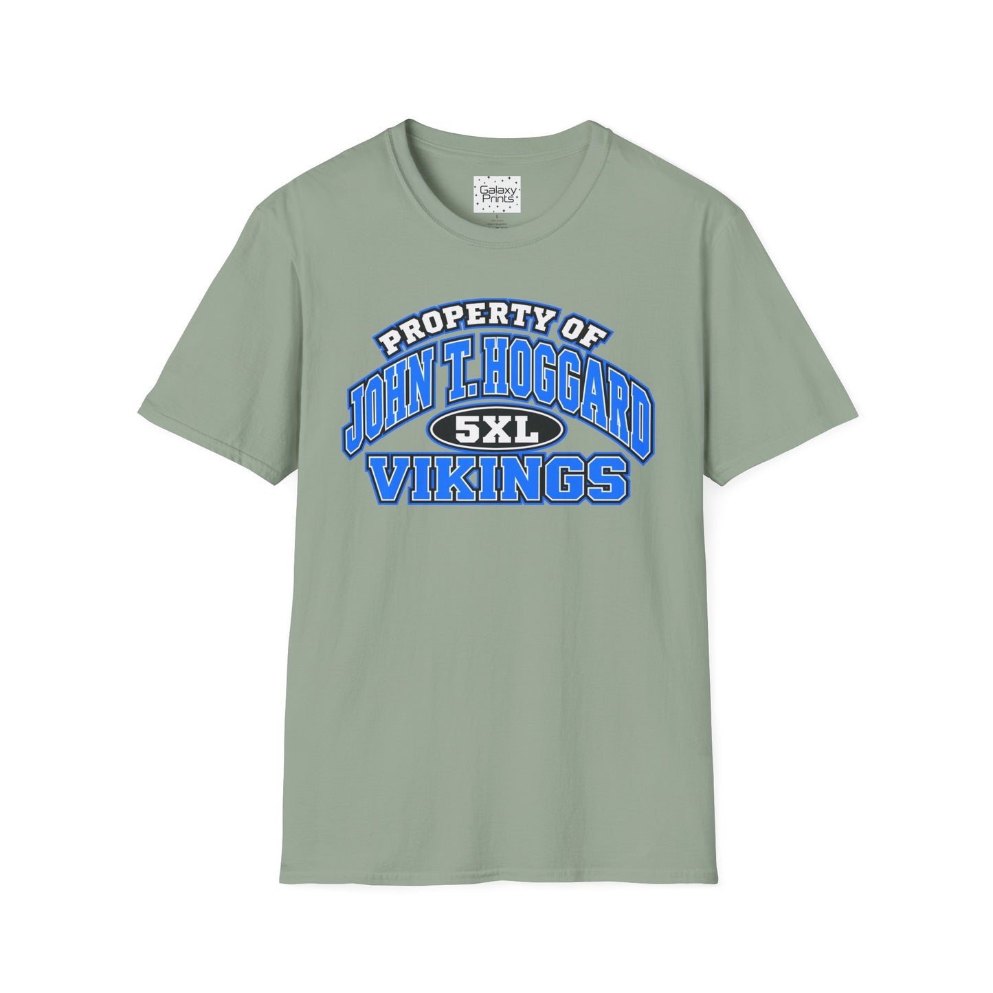 Property of JTH Vikings T‑Shirt 5XL — Viking in Power Circle back - Hoggard School Spirit Tee