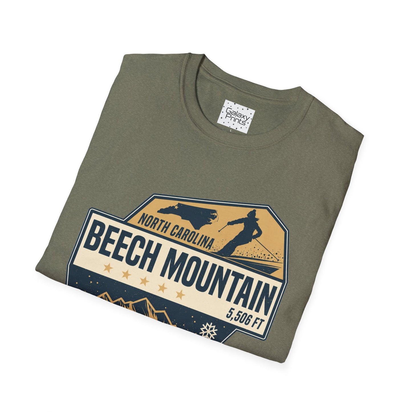 Beech Mountain T‑Shirt — North Carolina Ski & Mountain Vintage Badge (5,506 ft)