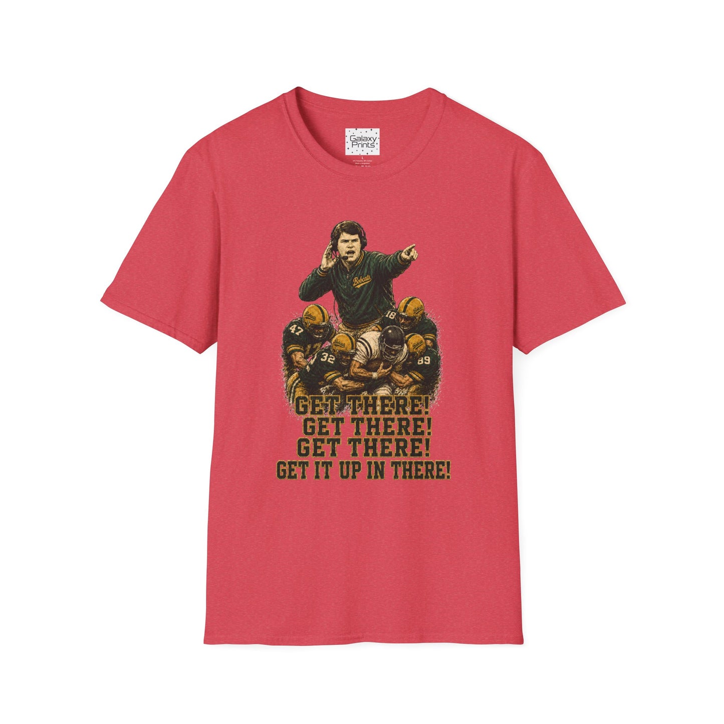 Lees-McRae College Bobcats Vintage Football T-Shirt — Coach Johnson  "Get There! x 3 Get it up" - Forever Undefeated