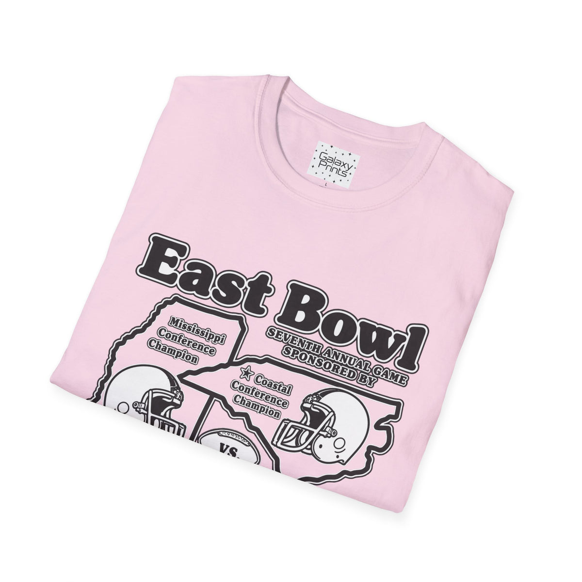 1986 East Bowl Vintage Football T-Shirt — With Game Day Ticket on back - Retro Game Day Tee (East Bowl, Lees McRae)