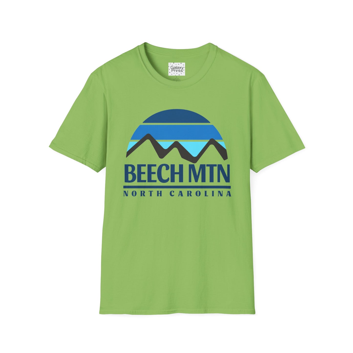 Beech Mtn North Carolina Graphic T-Shirt — Retro Tri Blue Moon Mountain Tee
