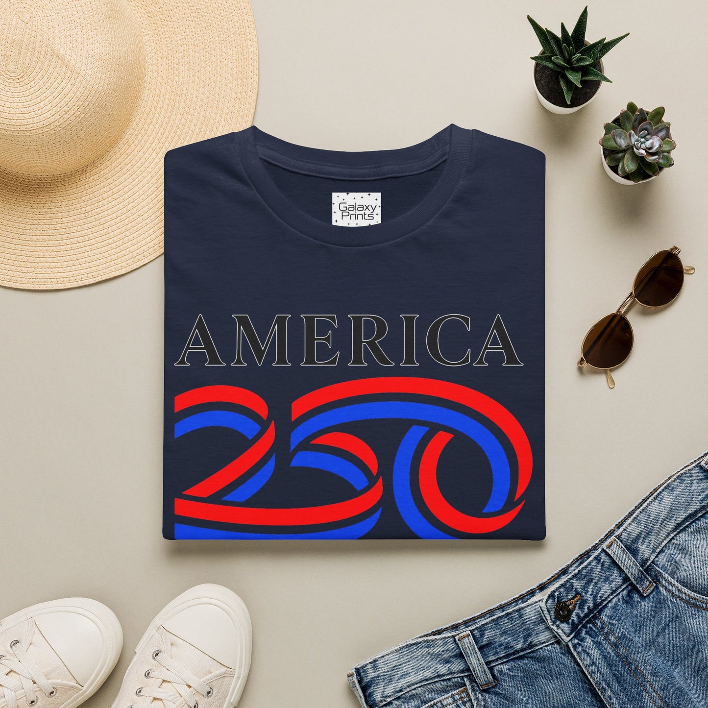 America 250 Celebration T-Shirt — Patriotic Red White Blue Anniversary Tee with 1776 - 2026 on back - Current Culture