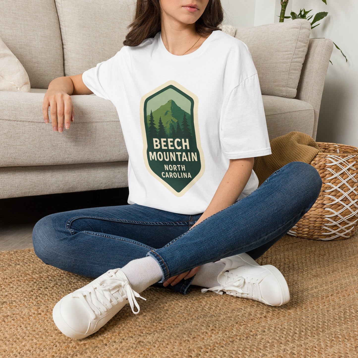 Beech Mountain NC Vintage Hiking T-Shirt — Retro Mountain Badge Graphic Tee