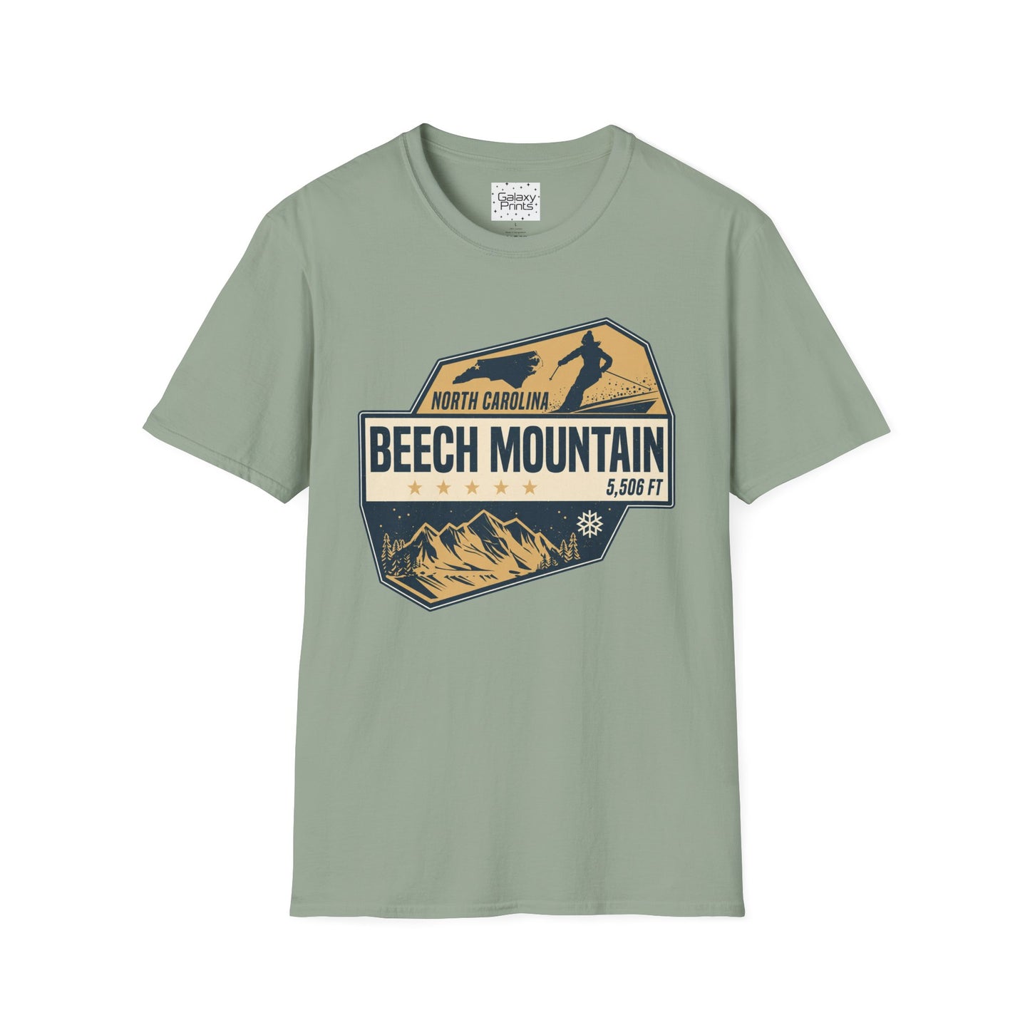 Beech Mountain T‑Shirt — North Carolina Ski & Mountain Vintage Badge (5,506 ft)