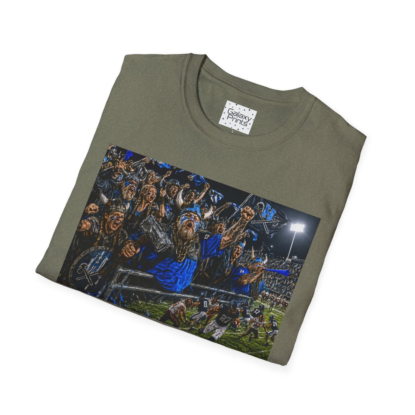 Viking Fans with #1 FAN T‑Shirt — '#1 FAN leading the fight' Graphic Tee - Viking crowd