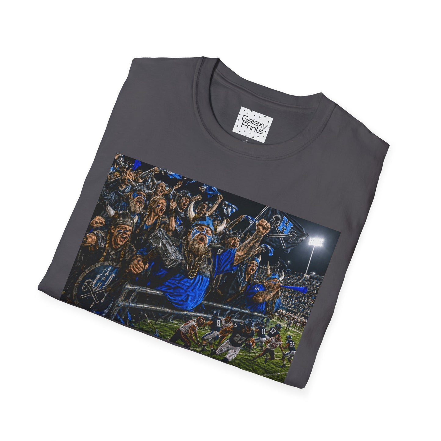 Viking Fans with #1 FAN T‑Shirt — '#1 FAN leading the fight' Graphic Tee - Viking crowd