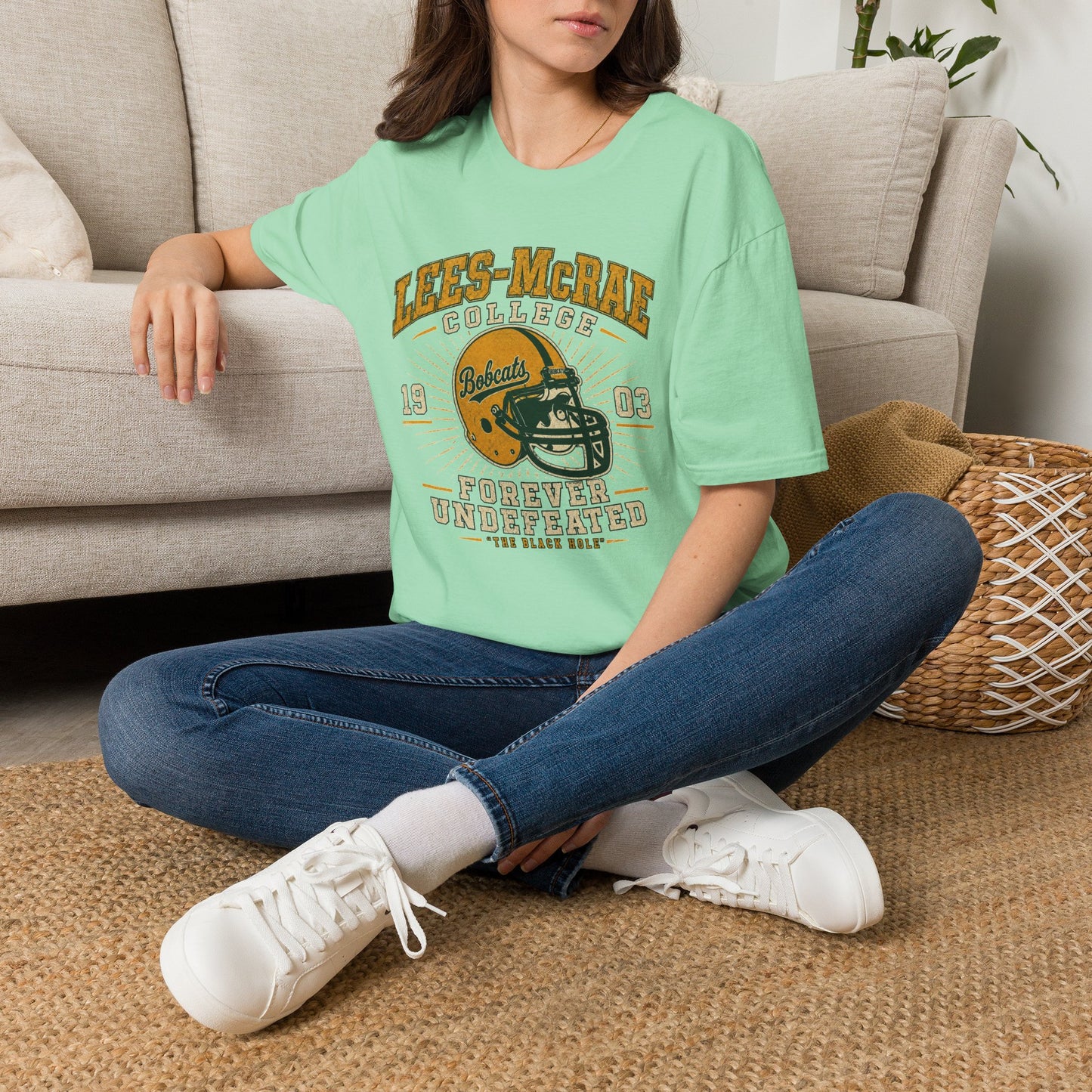 Lees-McRae College Bobcats Vintage Football T-Shirt — Forever Undefeated - The Black Hole