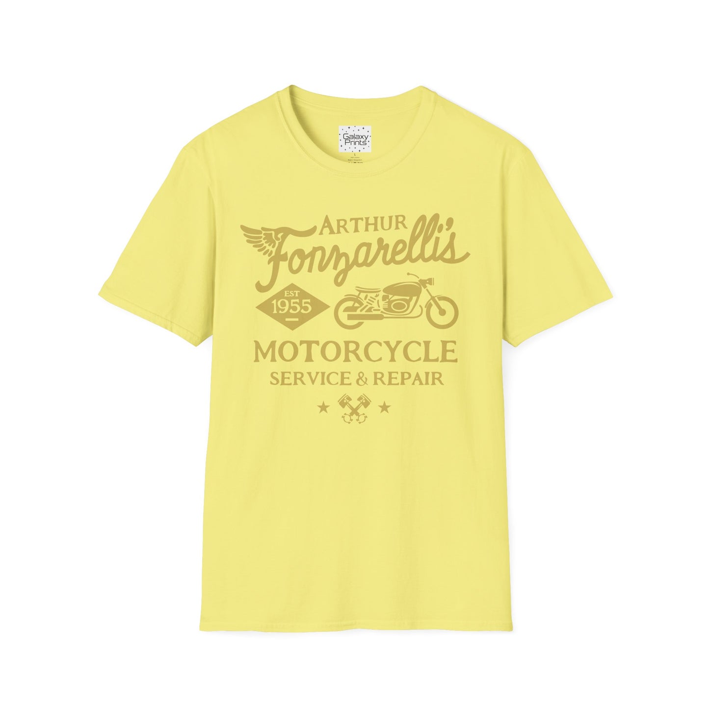 Unisex T-Shirt - POP Culture - 'Arthur Fonzarelli's Motorcycle Service & Repair Shop T-shirt from the Hit TV Show HAPPY DAYS - Fonzie - The Fonz'