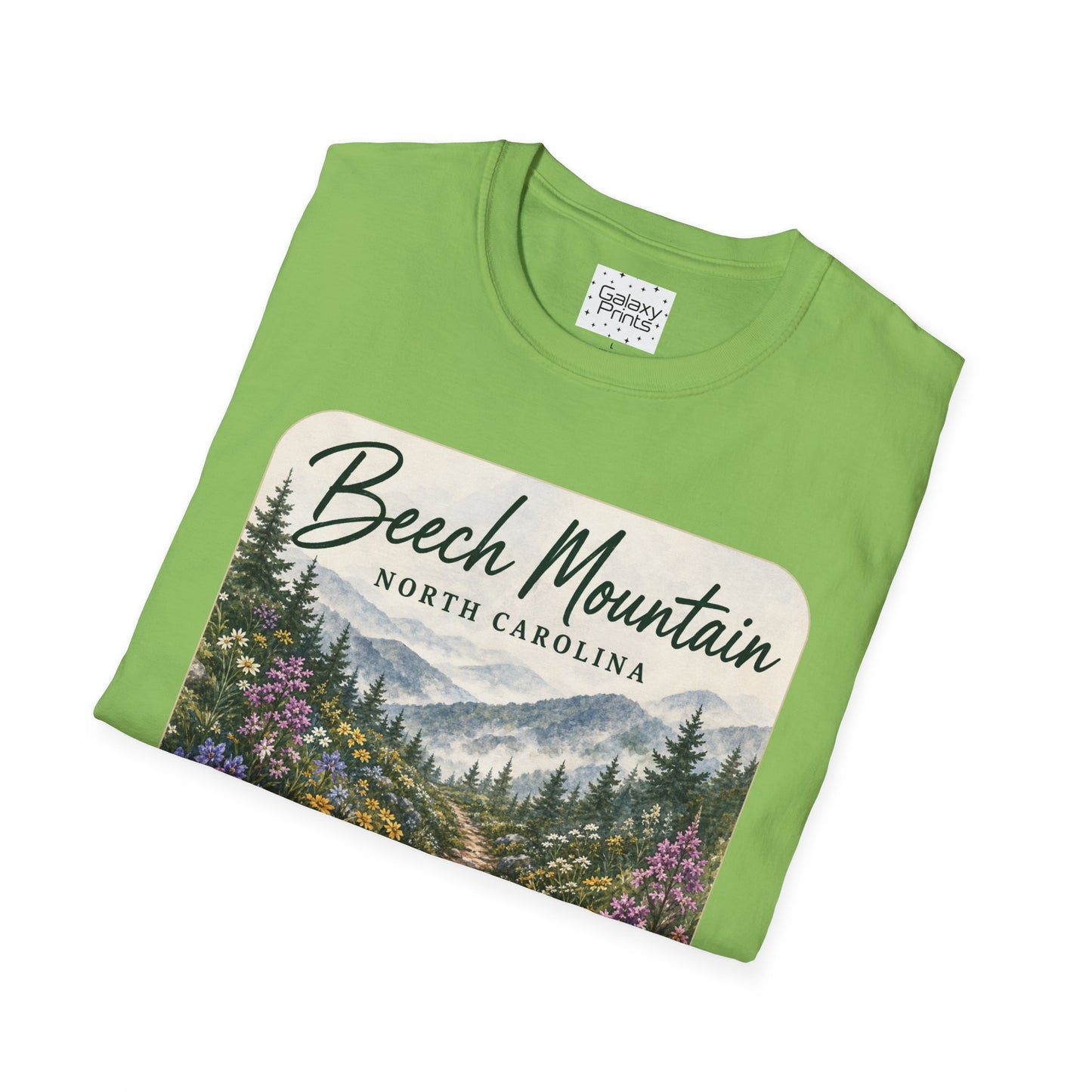 Beech Mountain North Carolina Scenic T-Shirt — Mountain Trail Floral Design