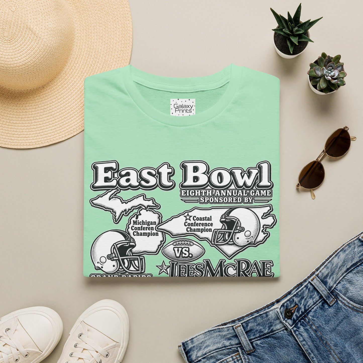 1987 East Bowl Vintage Football T-Shirt — Retro Game Day Tee (East Bowl, Lees McRae)