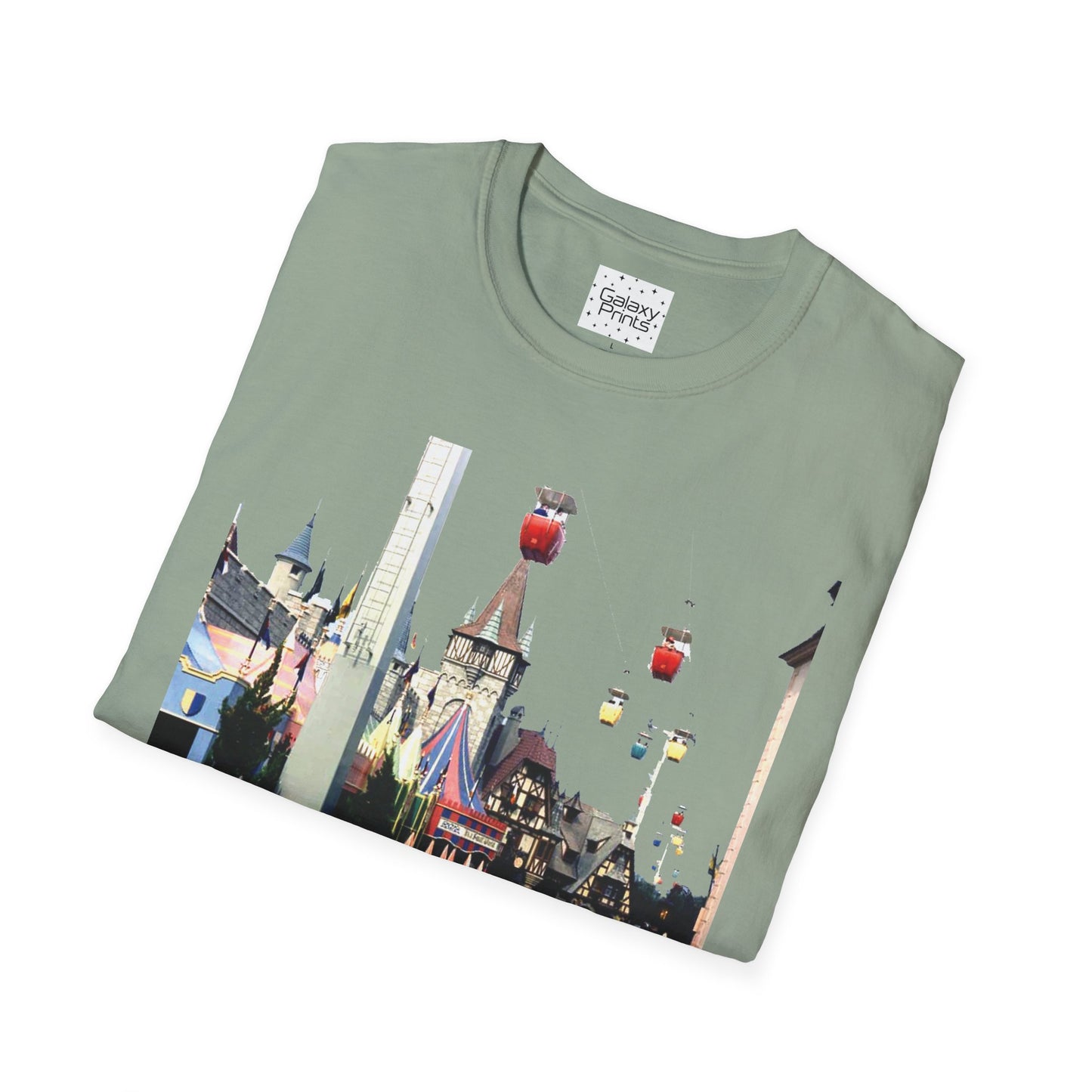 Unisex T-Shirt - DISNEY Inspired - '1970's WDW Florida Picture Graphic next to Small World & Pinocchio Grotto'