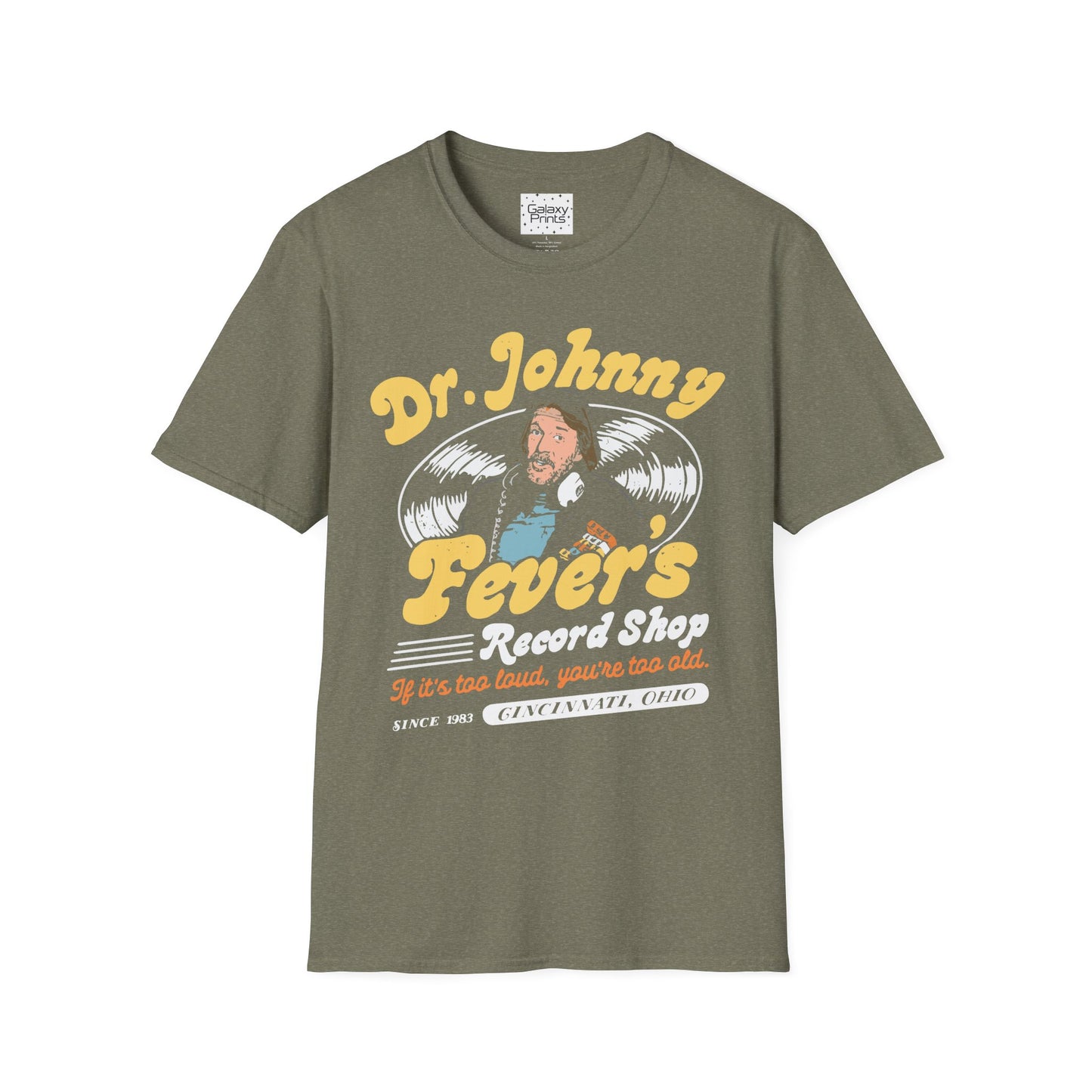 Unisex T-Shirt - POP Culture - 'From the HIT TV Show WKRP in Cincinnati - Dr. Johnny Fever's Record Shop'