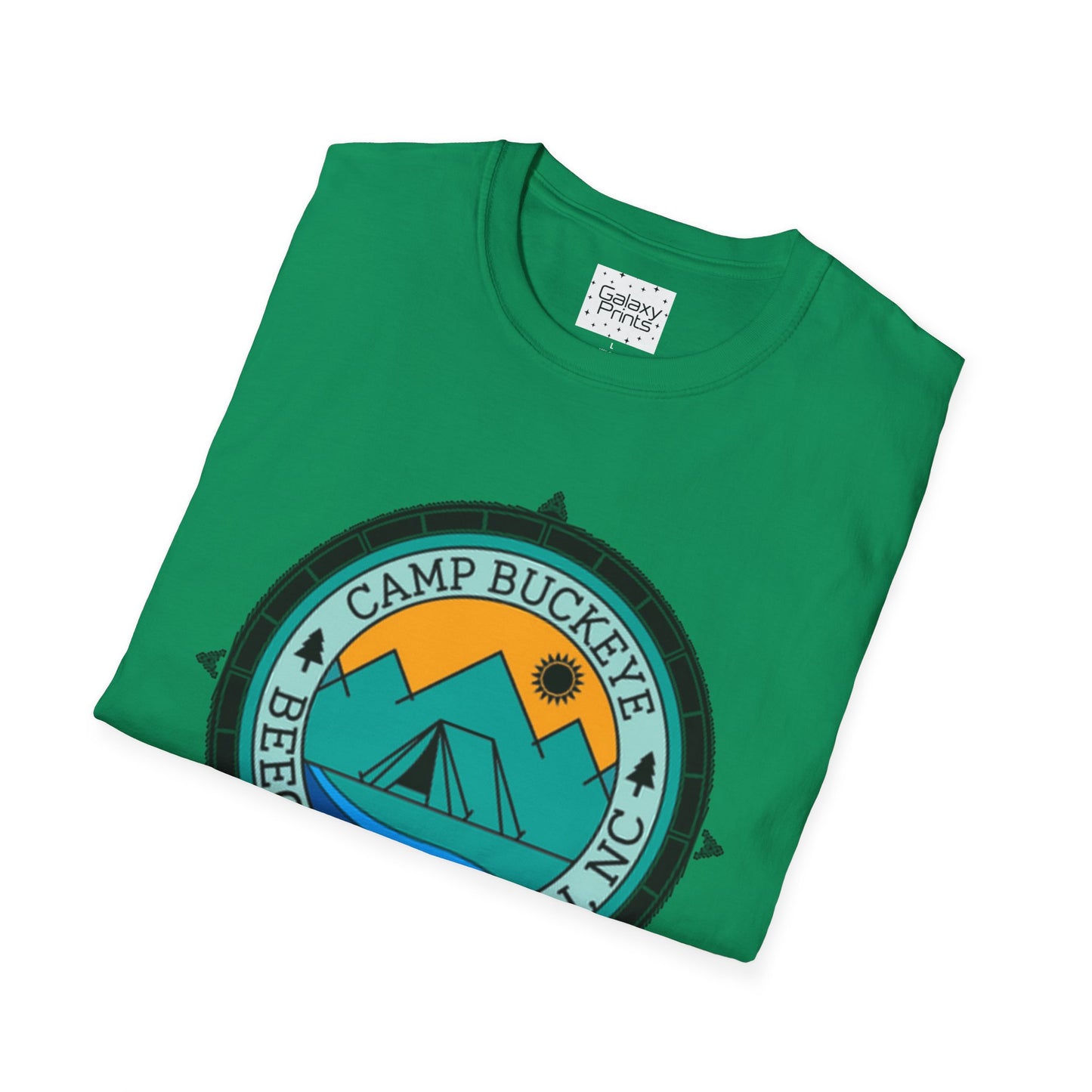 Camp Buckeye Beach Mountains T-Shirt — Vintage Outdoor Camping Badge Tee
