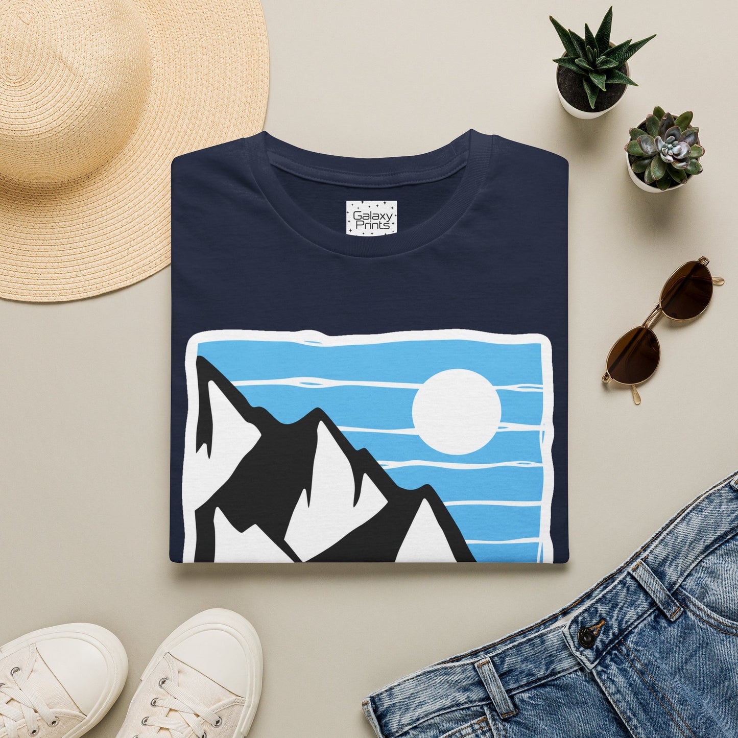 Beach Mountain North Carolina T-Shirt — Retro Mountain Range Sun Graphic Tee