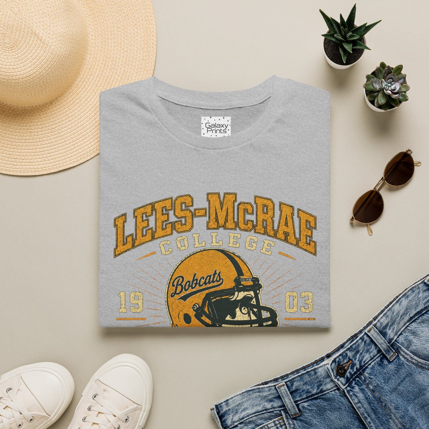 Lees-McRae College Bobcats Vintage Football T-Shirt — Got A Lot A More - The Black Hole