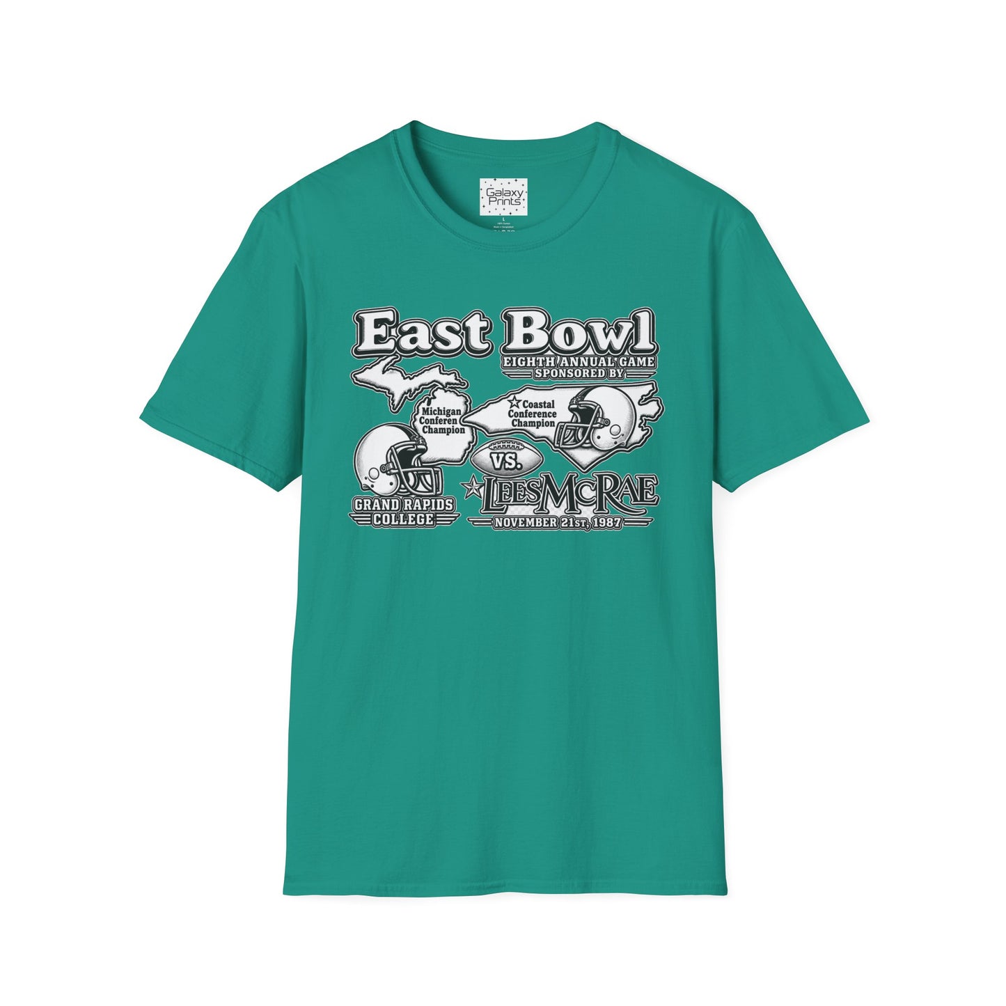 1987 East Bowl Vintage Football T-Shirt — Retro Game Day Tee (East Bowl, Lees McRae)