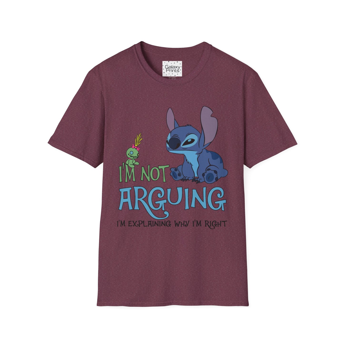 Unisex T-Shirt - Disney Inspired - 'Stich Not Arguing'