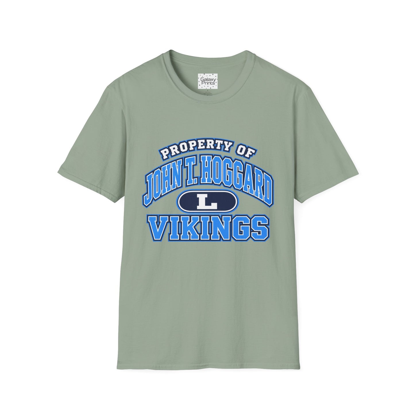 Property of JTH Vikings T‑Shirt L — Viking in Power Circle back - Hoggard School Spirit Tee