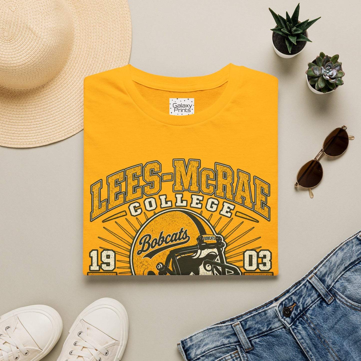 Lees-McRae College Bobcats Vintage Football T-Shirt — Retro 1903 Design