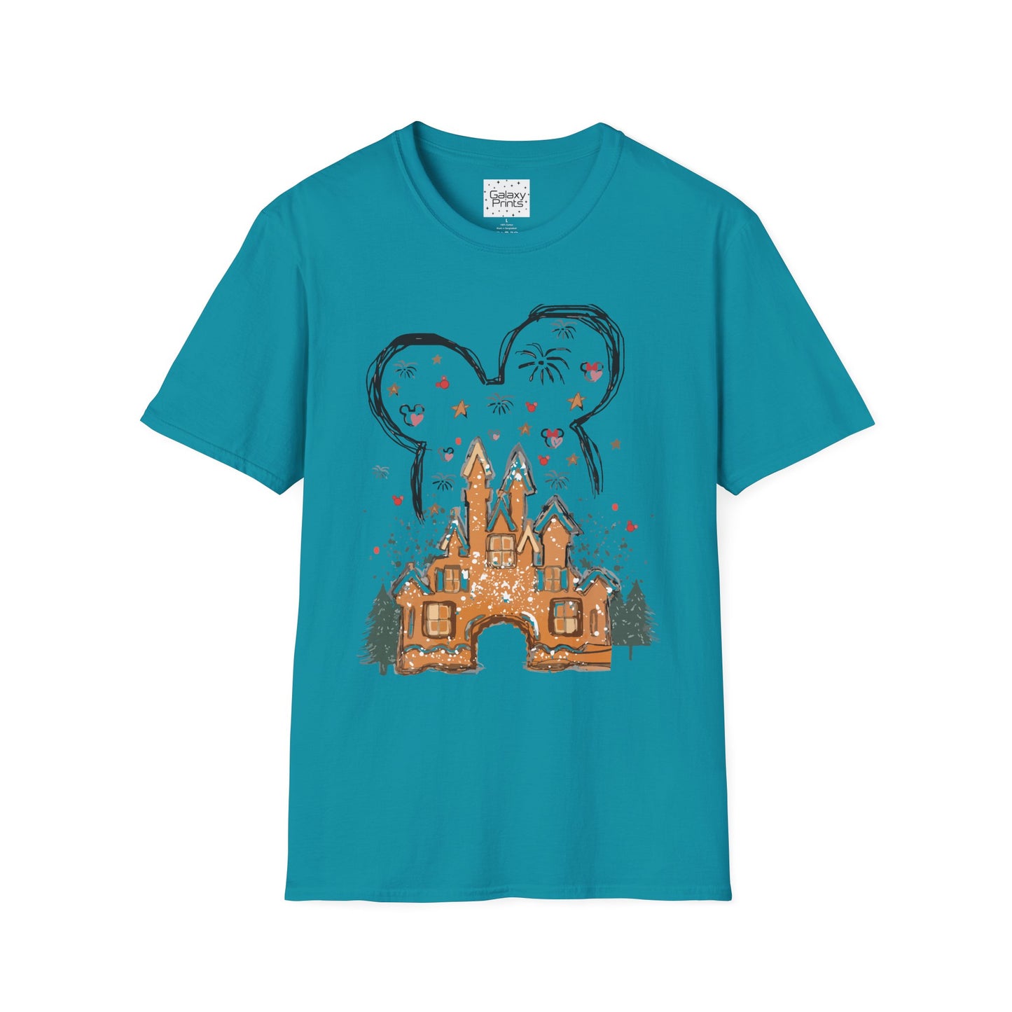Unisex T-Shirt - DISNEY Inspired - 'Gingerbread Princess Castle with Fireworks'