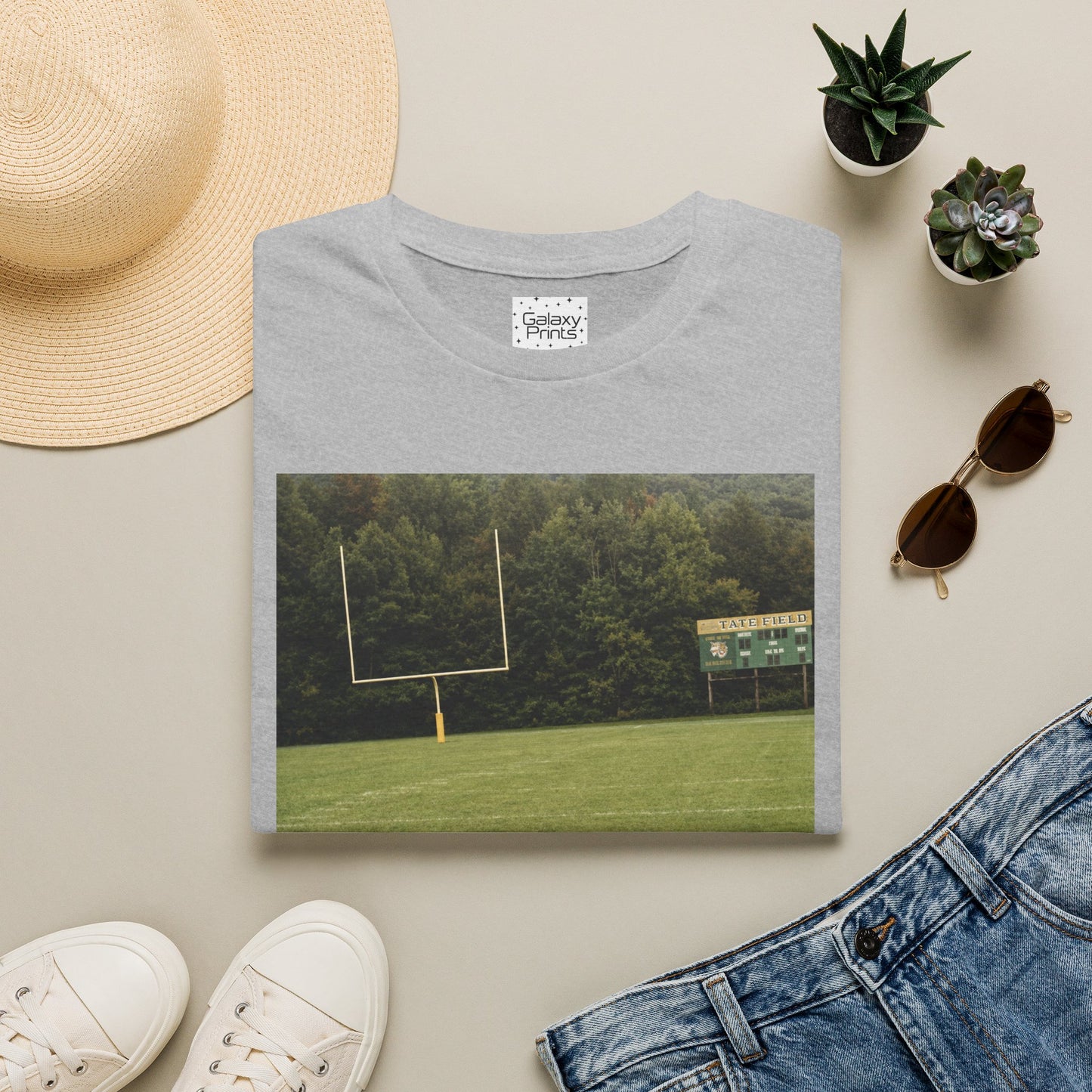 Tate Football Field Photo T-Shirt — Vintage LMC Football Graphic Tee