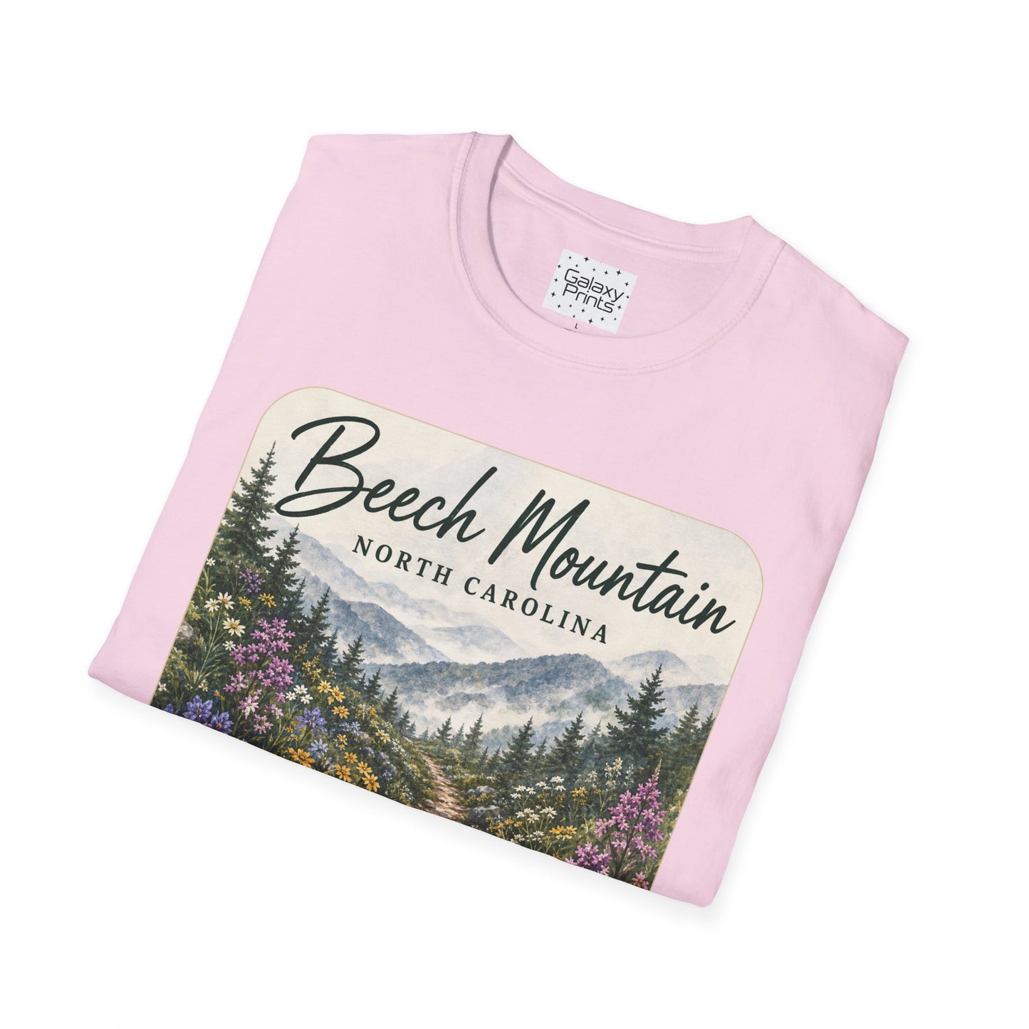 Beech Mountain North Carolina Scenic T-Shirt — Mountain Trail Floral Design