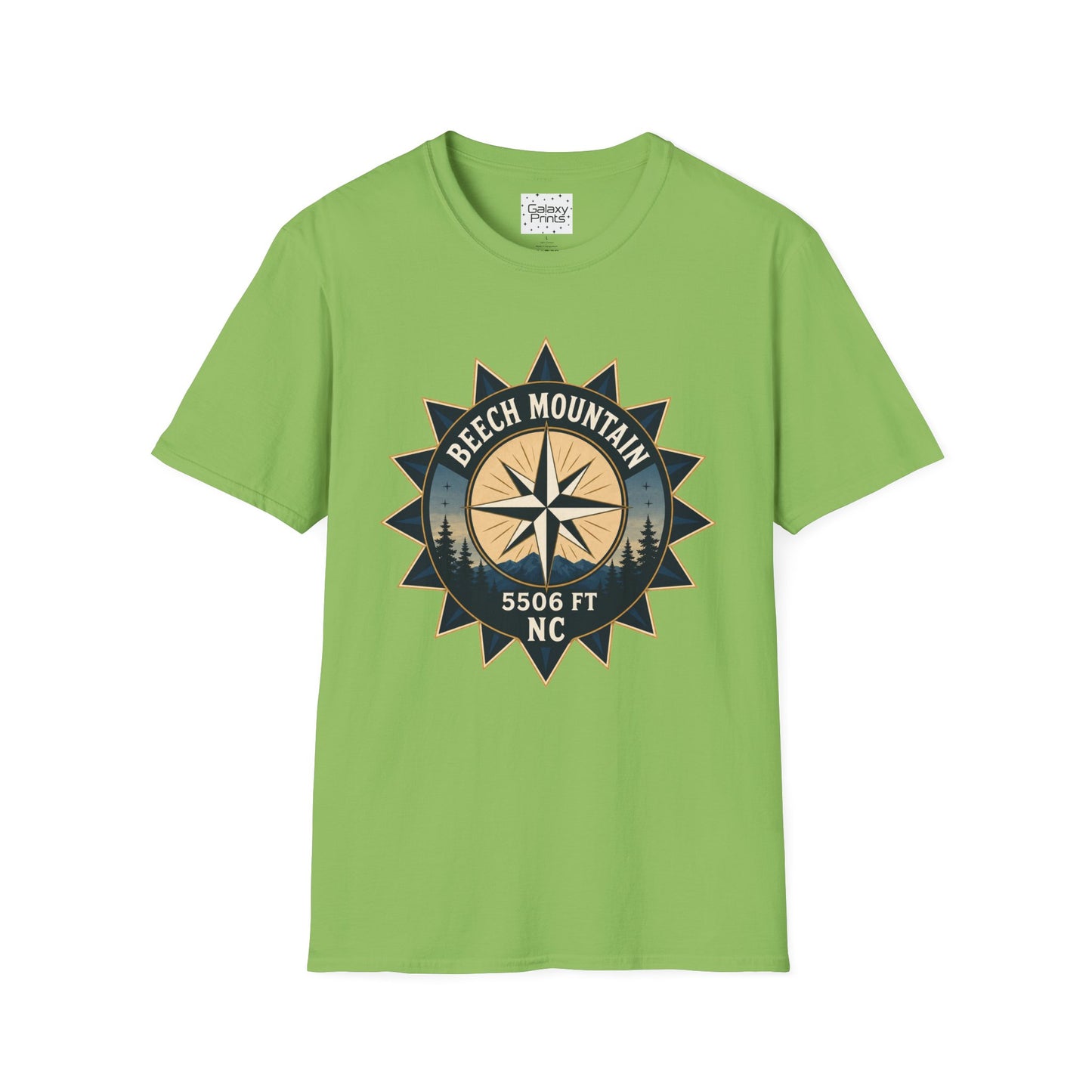 Beech Mountain Compass T-Shirt — Vintage NC 5506 ft Outdoor Tee