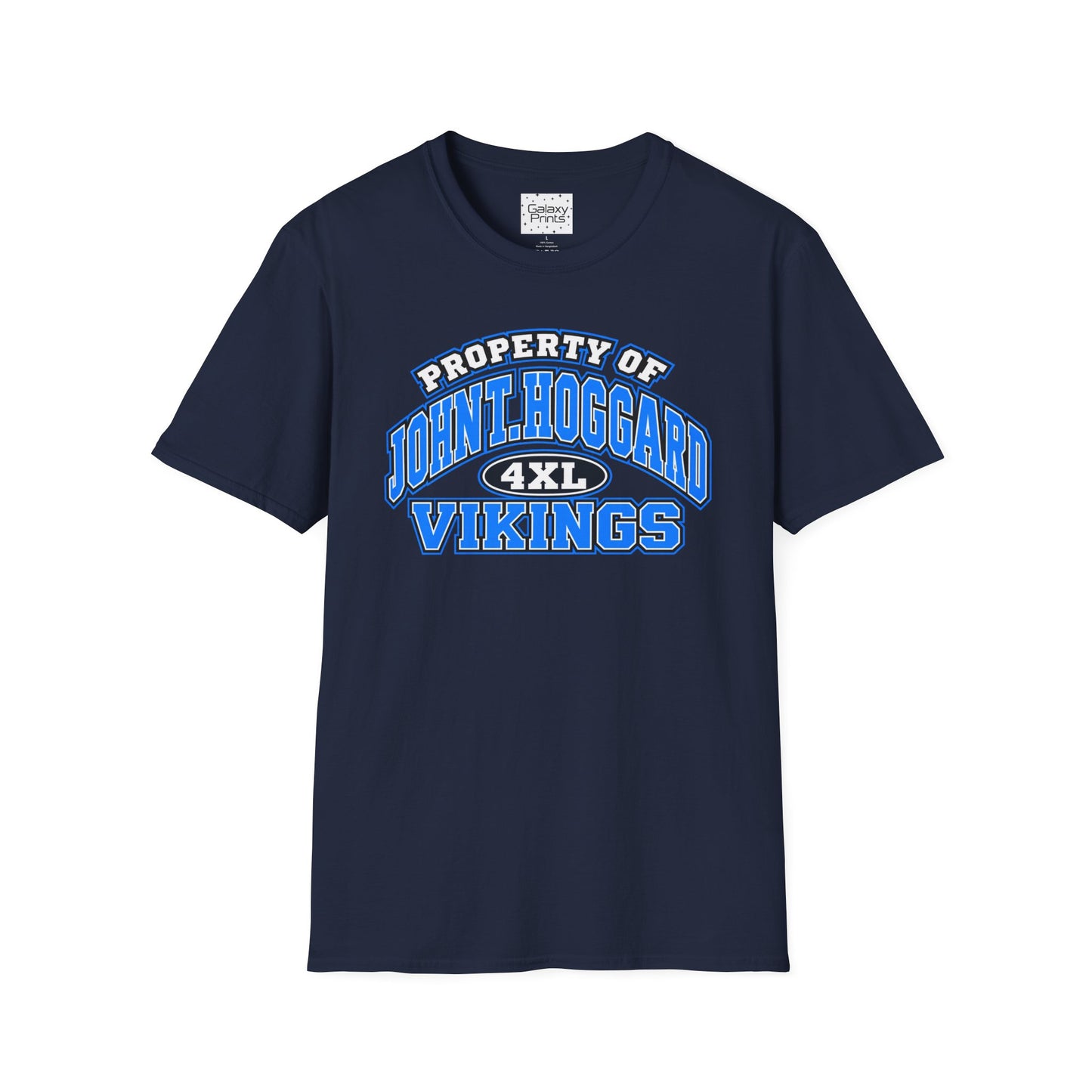Property of JTH Vikings T‑Shirt 4XL — Viking in Power Circle back - Hoggard School Spirit Tee