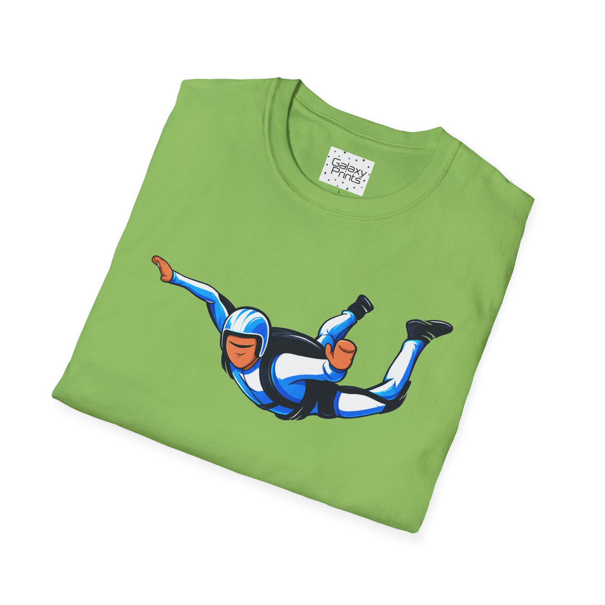 Skydiver Graphic T-Shirt — Blue Wingsuit Freefall Tee - I Survived on the back