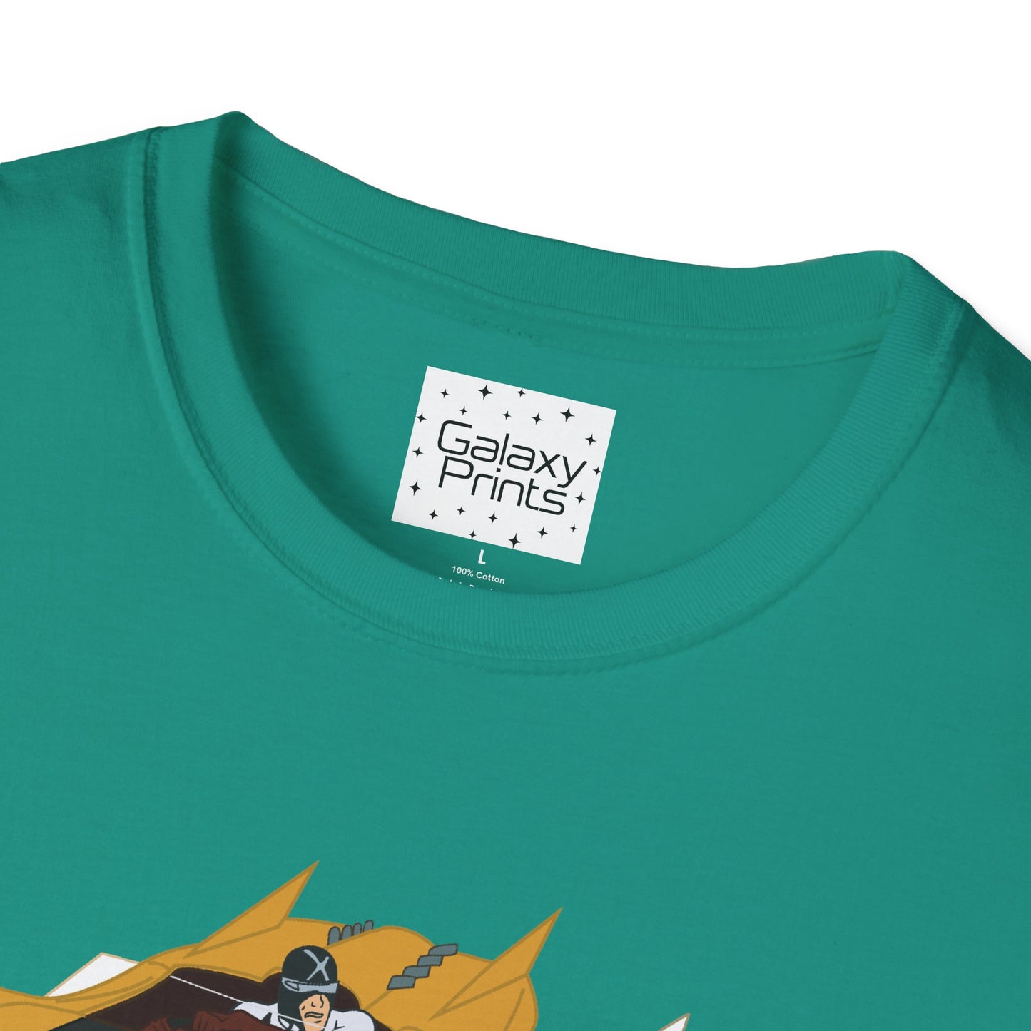 Unisex T-Shirt - POP Culture - 'The MACH 5 and Racer X from the Cartoon SPEED RACER - Go Speed Racer, Go Speed Racer, Go Speed Racer, Goooo'